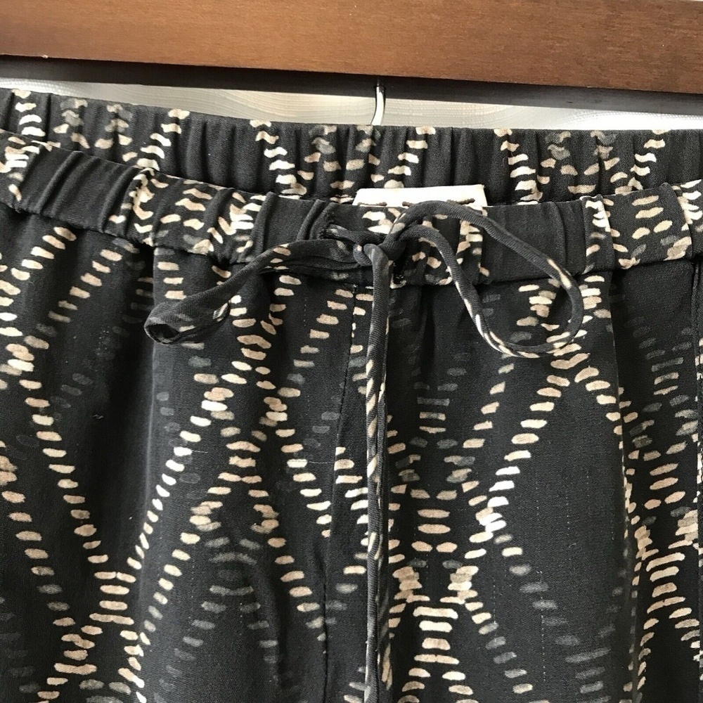 Haute Hippie | Slim Shady Silk Tapered Diamond Plaid Pants Black Size Medium - Picture 5 of 15